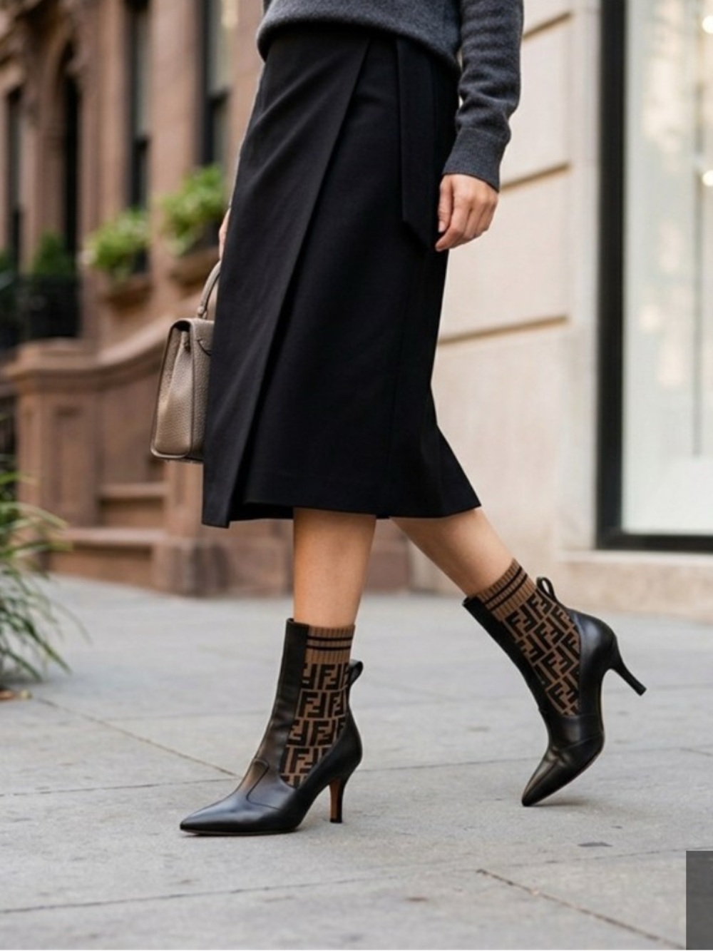 FENDI ROCKOKO SOCK BOOTS SIZE 42 NEW